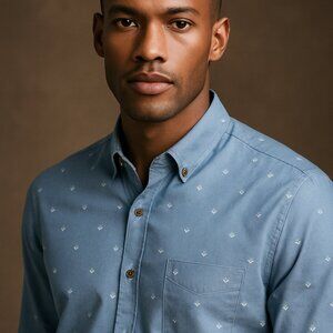 TravisMathew Light Blue Short Sleeve Button-Up Shirt – Size XL